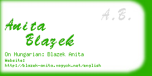 anita blazek business card